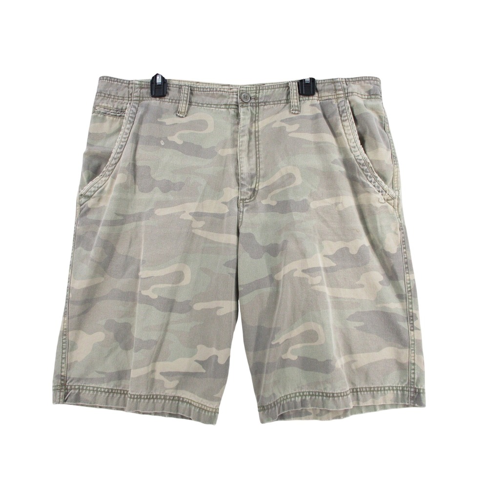 No Boundaries Mens Green Camo Cargo Shorts‎ Size 40 NM14280C Cotton Flat Front